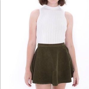 Green corduroy American Apparel circle skirt